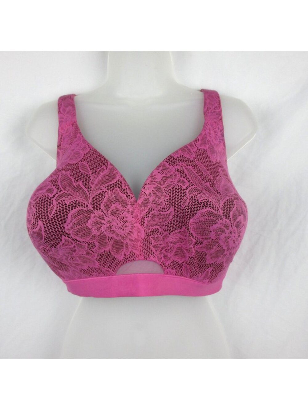 Lane Bryant Cacique Pink Lace Bra 40F Comfort Bliss® Lightly Lined No-Wire Bra